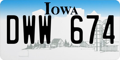 IA license plate DWW674