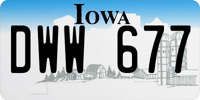 IA license plate DWW677