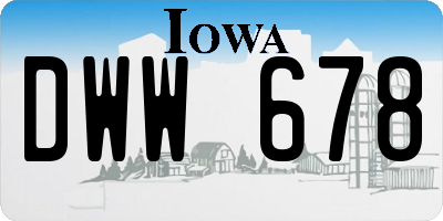 IA license plate DWW678