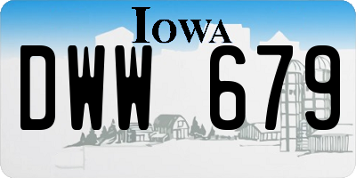IA license plate DWW679