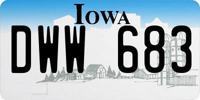 IA license plate DWW683