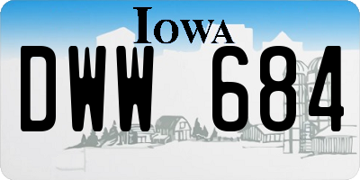 IA license plate DWW684
