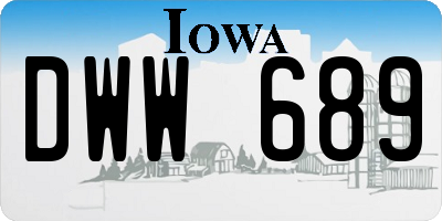 IA license plate DWW689