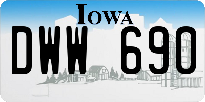 IA license plate DWW690