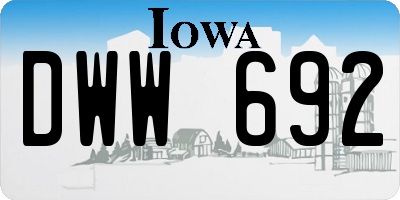 IA license plate DWW692