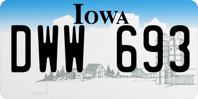 IA license plate DWW693