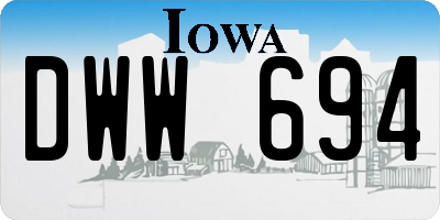 IA license plate DWW694