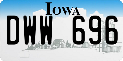 IA license plate DWW696