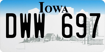 IA license plate DWW697