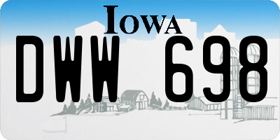 IA license plate DWW698