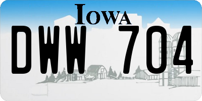 IA license plate DWW704