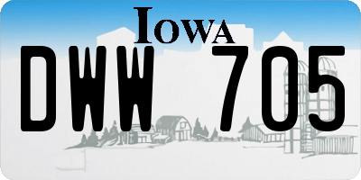 IA license plate DWW705