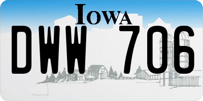 IA license plate DWW706