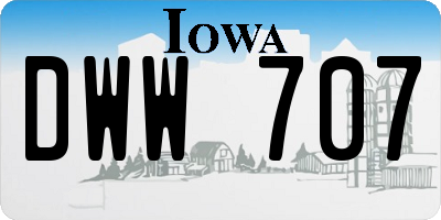 IA license plate DWW707