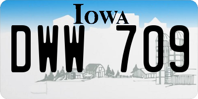 IA license plate DWW709