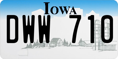 IA license plate DWW710