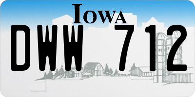 IA license plate DWW712