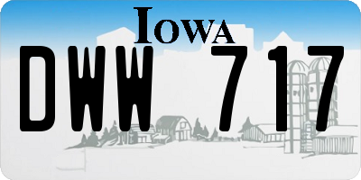 IA license plate DWW717