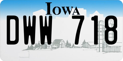 IA license plate DWW718