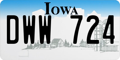 IA license plate DWW724