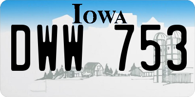 IA license plate DWW753