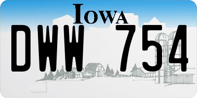 IA license plate DWW754