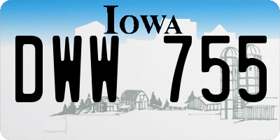 IA license plate DWW755