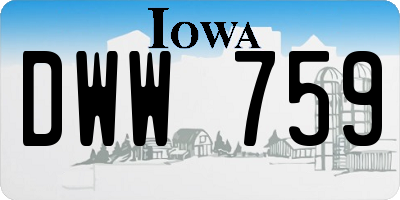 IA license plate DWW759