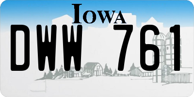 IA license plate DWW761