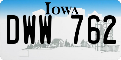 IA license plate DWW762