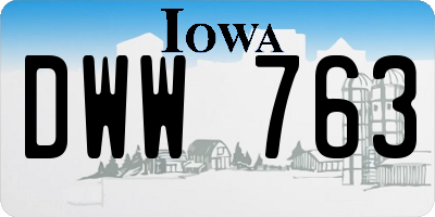 IA license plate DWW763