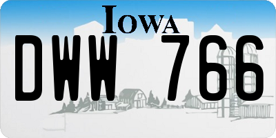 IA license plate DWW766