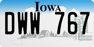 IA license plate DWW767