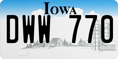 IA license plate DWW770