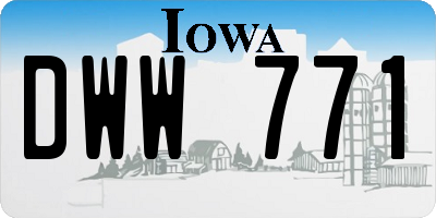 IA license plate DWW771