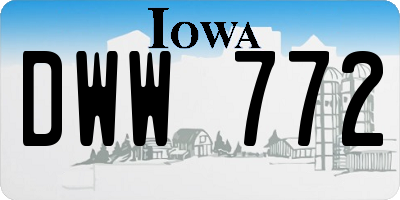 IA license plate DWW772