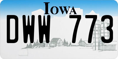 IA license plate DWW773