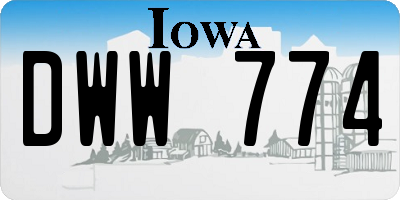IA license plate DWW774