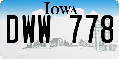 IA license plate DWW778
