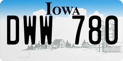 IA license plate DWW780
