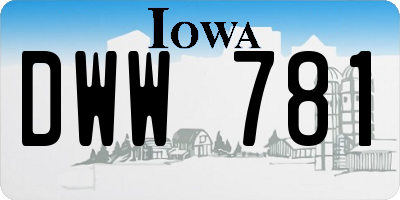 IA license plate DWW781