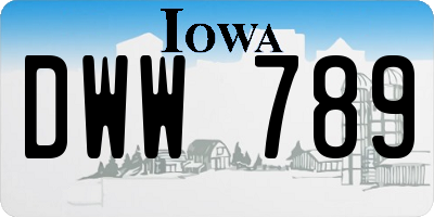 IA license plate DWW789