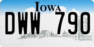 IA license plate DWW790