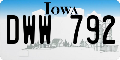 IA license plate DWW792