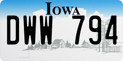 IA license plate DWW794