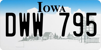 IA license plate DWW795