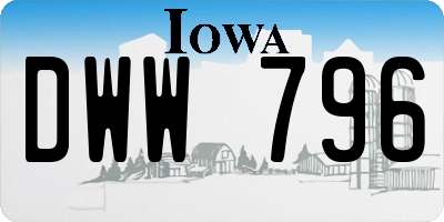 IA license plate DWW796