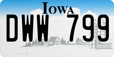 IA license plate DWW799