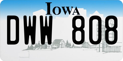 IA license plate DWW808