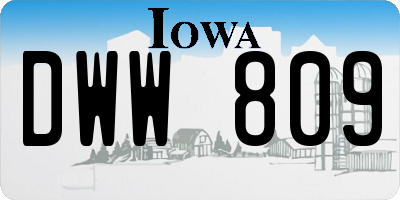 IA license plate DWW809